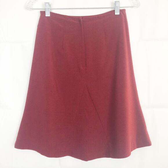 Wrapper High Waisted Red A Line Skirt - Picture 6 of 10